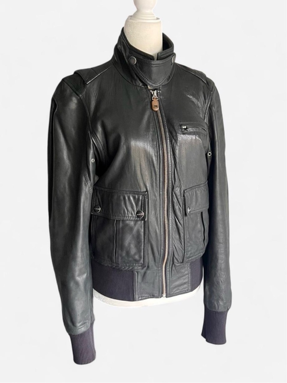 Vintage Y2K Diesel Lamb Leather Bomber Biker Jacket Women’s size Small